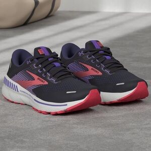 Brooks Women's Adrenalines 22 Shoes - Black, Purple, and Pink